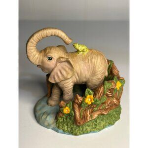 VTG Franklin Mint 1988 Safari Surprises Elephant 3.5" Wildlife Porcelain Ceramic
